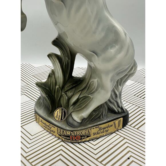 Vintage 1962 James Bean Painted Porcelain Horse Statue Decanter MCM - Picture 3 of 9